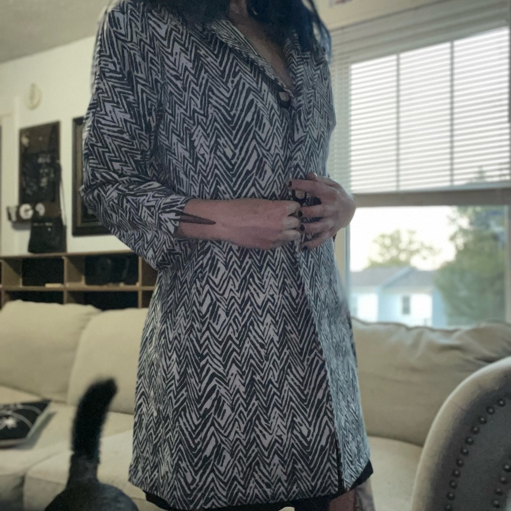 Cabi, black and white, coat